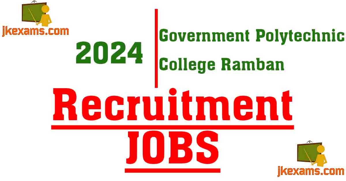 Government Polytechnic Ramban Recruitment 2024